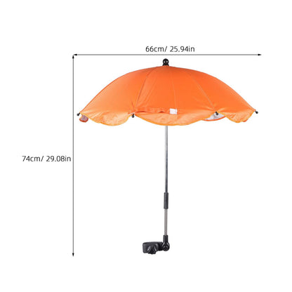 Stroller Umbrella with Adjustable Clamp - UV Protection Sun Shade for Baby Pram Toddler Stroller - Green Clip on Parasol for Wheelchairs, Trolley, Beach Chair Outdoor Use