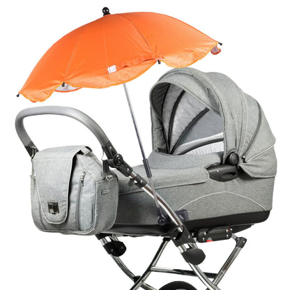 Stroller Umbrella with Adjustable Clamp - UV Protection Sun Shade for Baby Pram Toddler Stroller - Green Clip on Parasol for Wheelchairs, Trolley, Beach Chair Outdoor Use