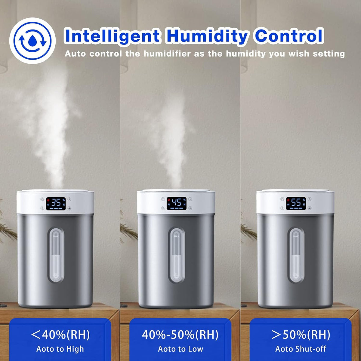 Stainless Steel Humidifiers for Bedroom,Large Room,Baby Nursery,Plants,Home