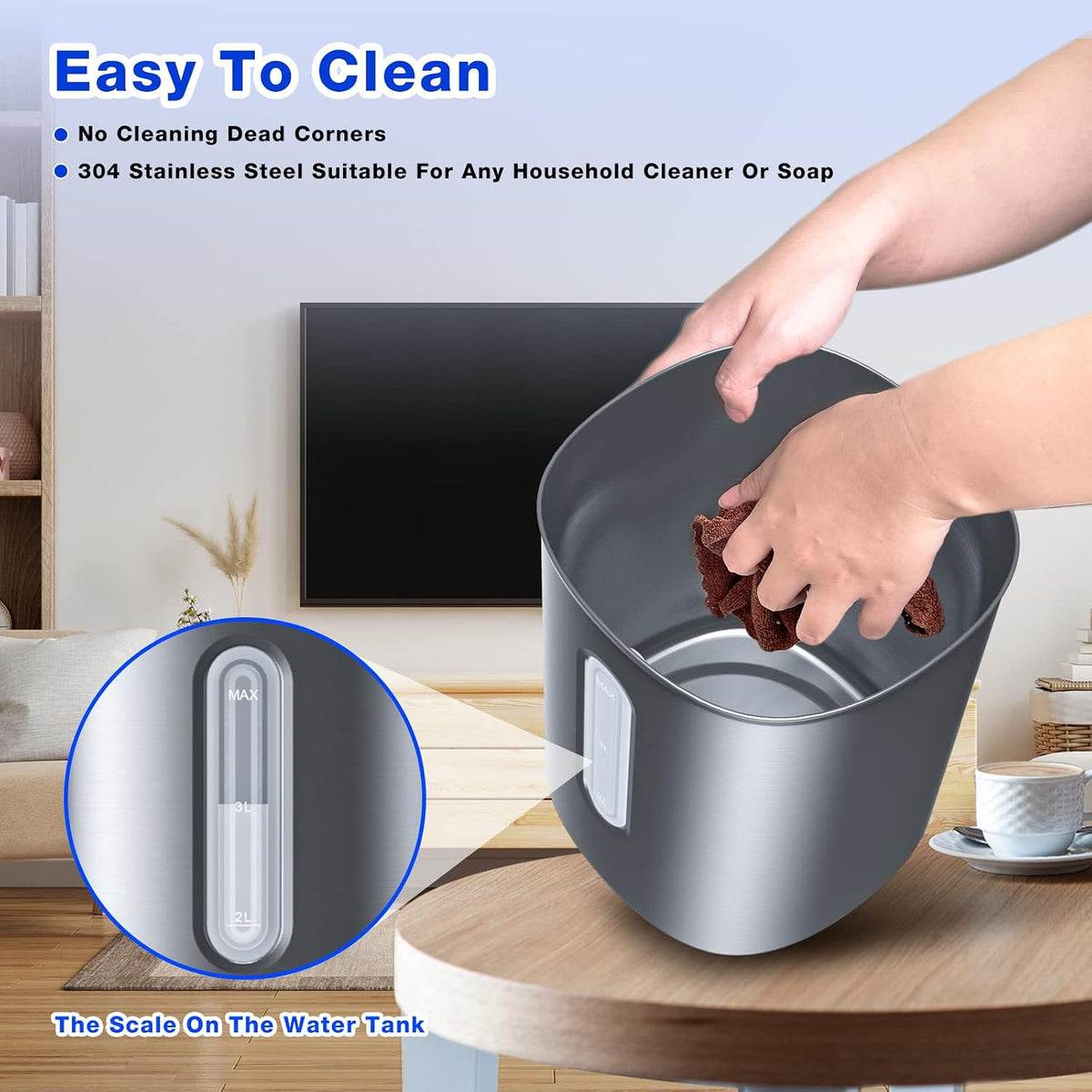 Stainless Steel Humidifiers for Bedroom,Large Room,Baby Nursery,Plants,Home