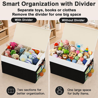 Large Toy Storage Box with Lid, Toy Chest Organizer Bin for Kids