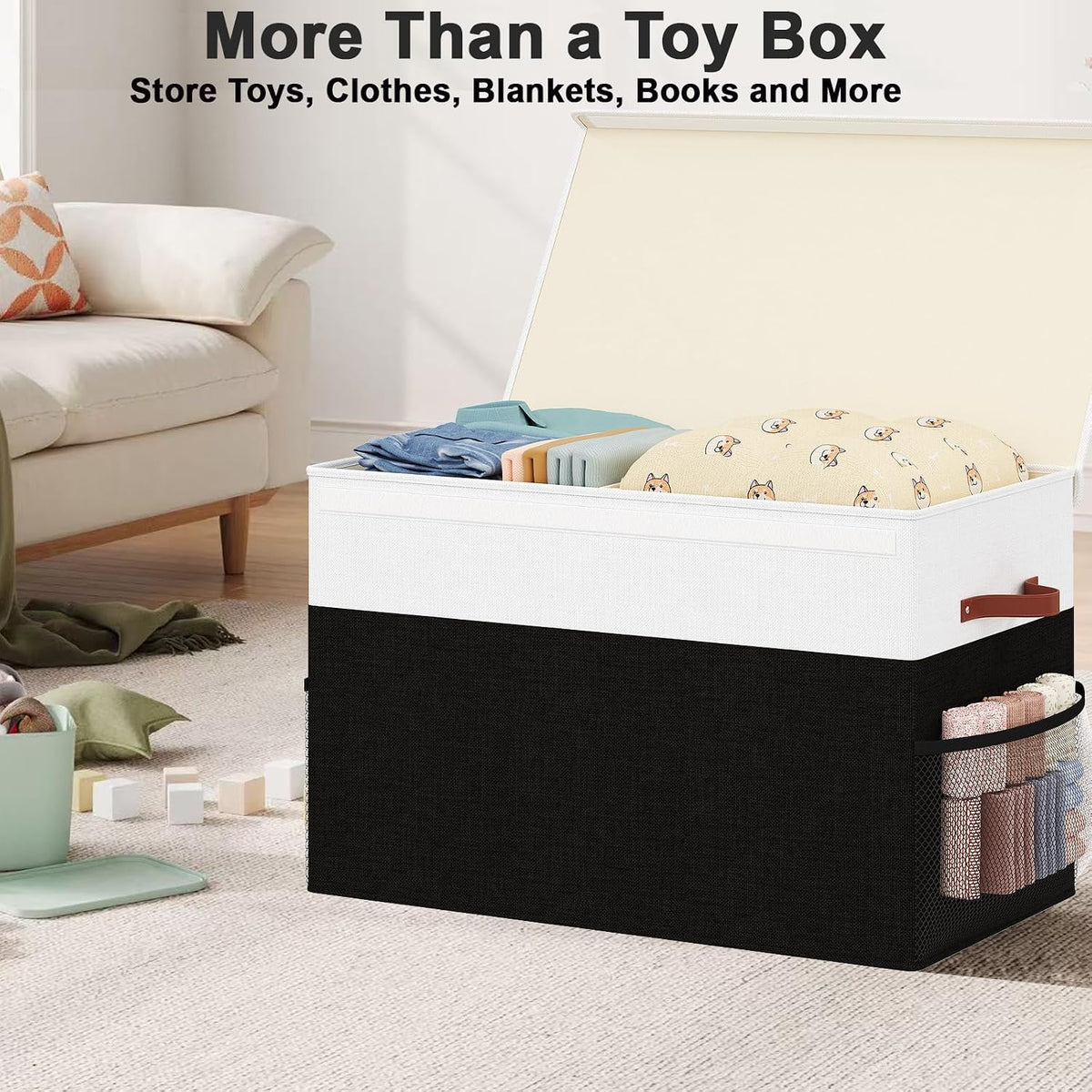 Large Toy Storage Box with Lid, Toy Chest Organizer Bin for Kids