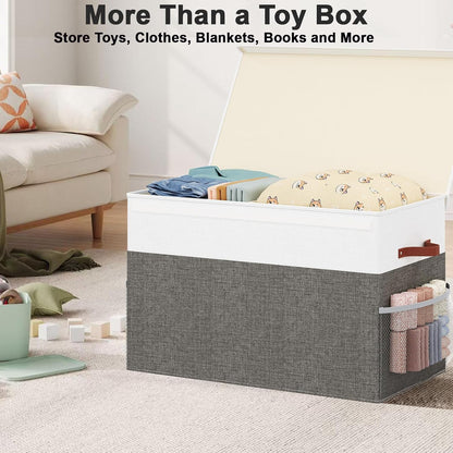 Large Toy Storage Box with Lid, Toy Chest Organizer Bin for Kids