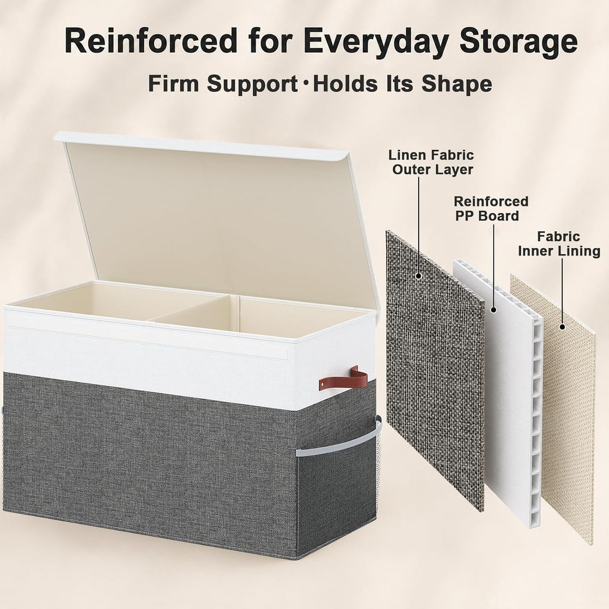 Large Toy Storage Box with Lid, Toy Chest Organizer Bin for Kids