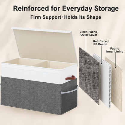 Large Toy Storage Box with Lid, Toy Chest Organizer Bin for Kids