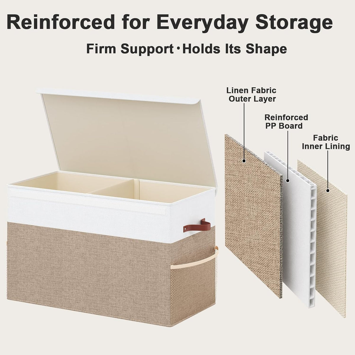 Large Toy Storage Box with Lid, Toy Chest Organizer Bin for Kids