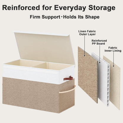 Large Toy Storage Box with Lid, Toy Chest Organizer Bin for Kids