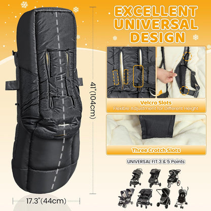 Stroller Footmuff, Universal, Weather-Proof Baby Bunting Bag, Warm Blanket