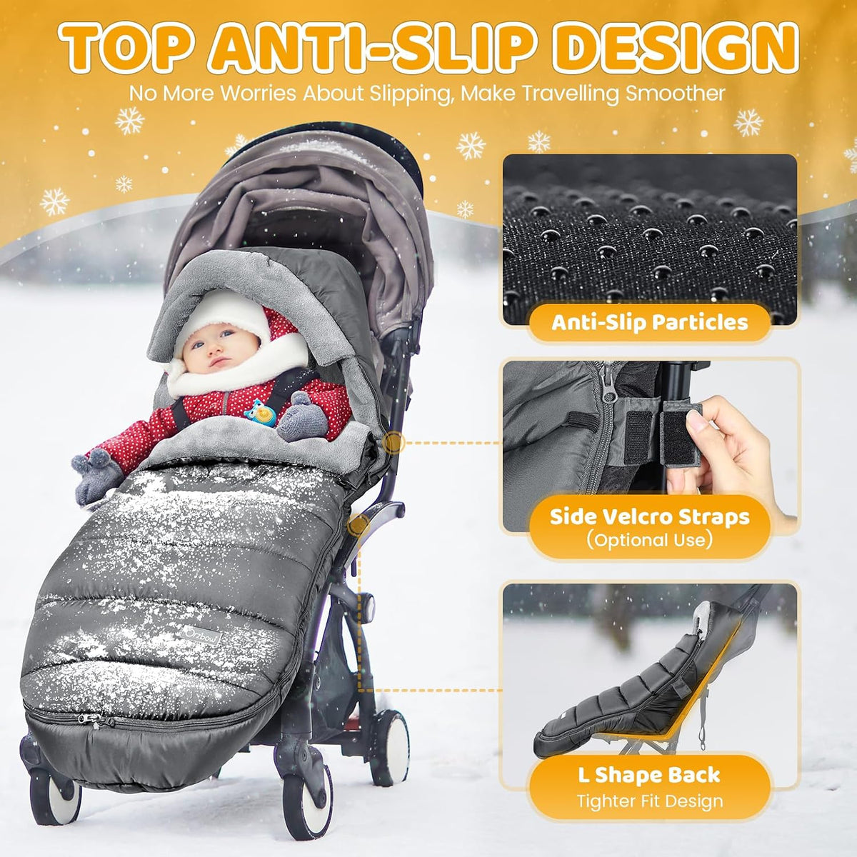 Stroller Footmuff, Universal, Weather-Proof Baby Bunting Bag, Warm Blanket