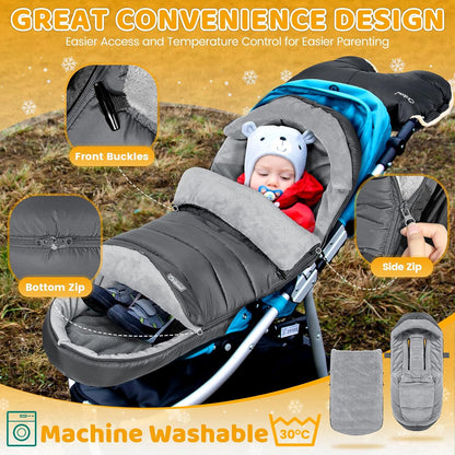 Stroller Footmuff, Universal, Weather-Proof Baby Bunting Bag, Warm Blanket