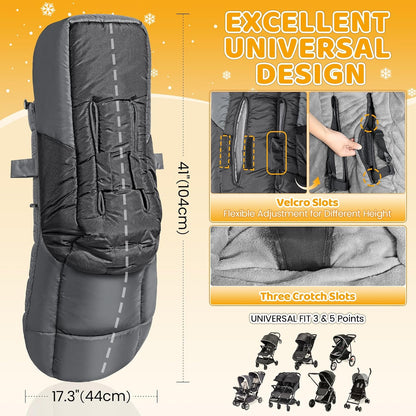 Stroller Footmuff, Universal, Weather-Proof Baby Bunting Bag, Warm Blanket