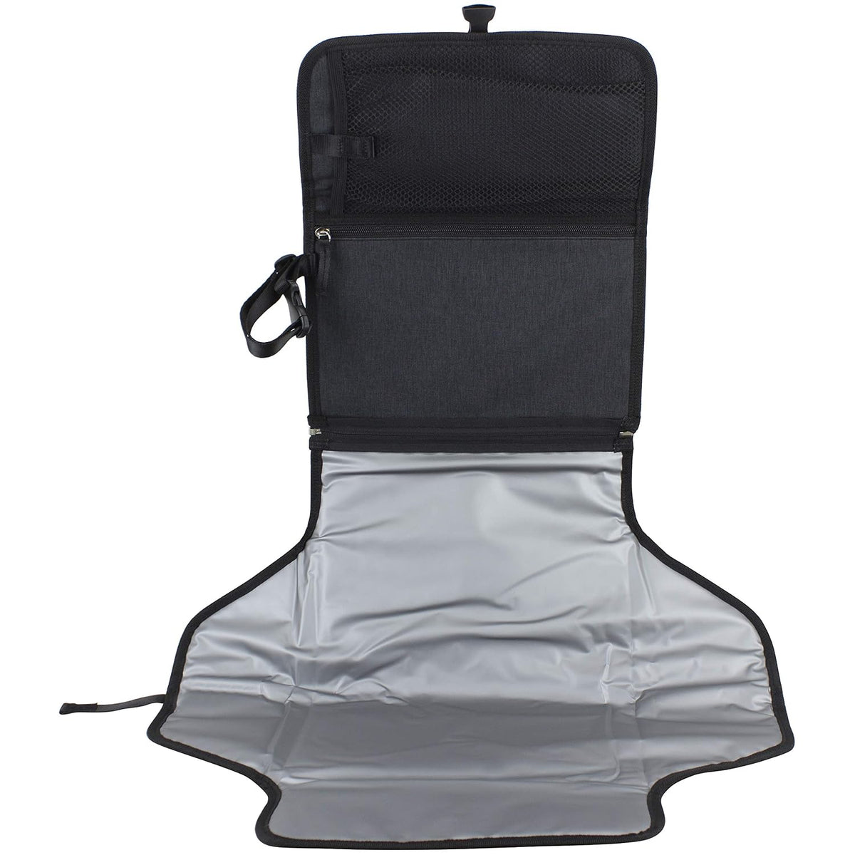 Baby Portable Water Resistant Diaper Changing Pad & Diaper Changing Kit Travel Bag Baby Station On the Go, Black Chambray