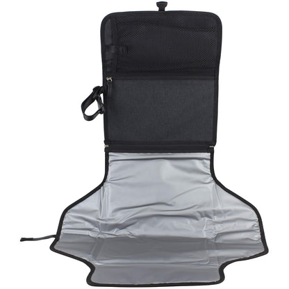 Baby Portable Water Resistant Diaper Changing Pad & Diaper Changing Kit Travel Bag Baby Station On the Go, Black Chambray