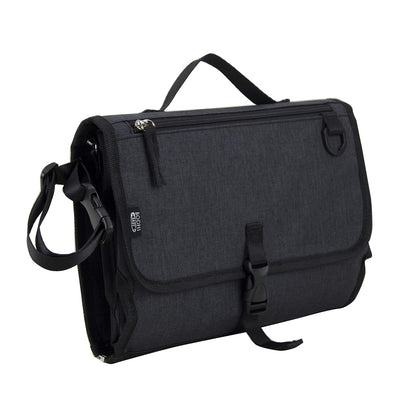 Baby Portable Water Resistant Diaper Changing Pad & Diaper Changing Kit Travel Bag Baby Station On the Go, Black Chambray