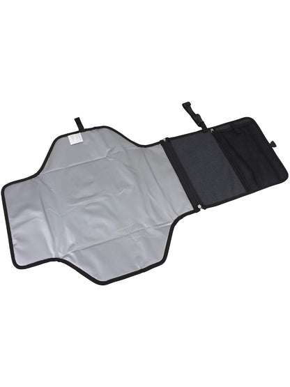 Baby Portable Water Resistant Diaper Changing Pad & Diaper Changing Kit Travel Bag Baby Station On the Go, Black Chambray
