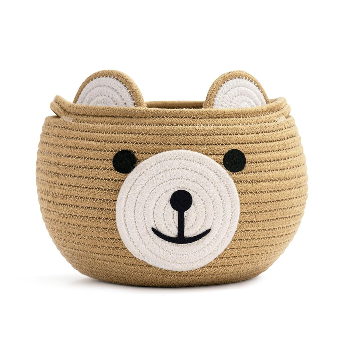 Baby Basket for Gifts Empty, Cute Bear Design, Light Brown