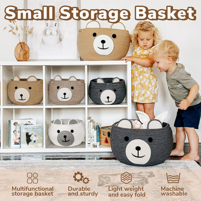 Baby Basket for Gifts Empty, Cute Bear Design, Light Brown