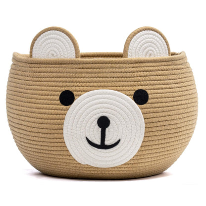 Baby Basket for Gifts Empty, Cute Bear Design, Light Brown