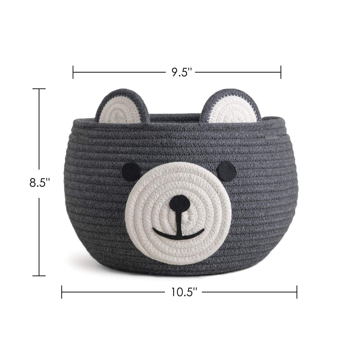 Baby Basket for Gifts Empty, Cute Bear Design, Light Brown