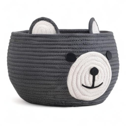 Baby Basket for Gifts Empty, Cute Bear Design, Light Brown