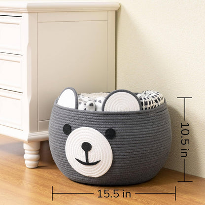 Baby Basket for Gifts Empty, Cute Bear Design, Light Brown