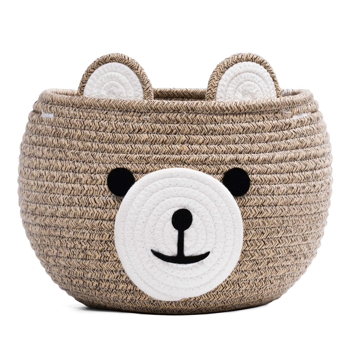 Baby Basket for Gifts Empty, Cute Bear Design, Light Brown