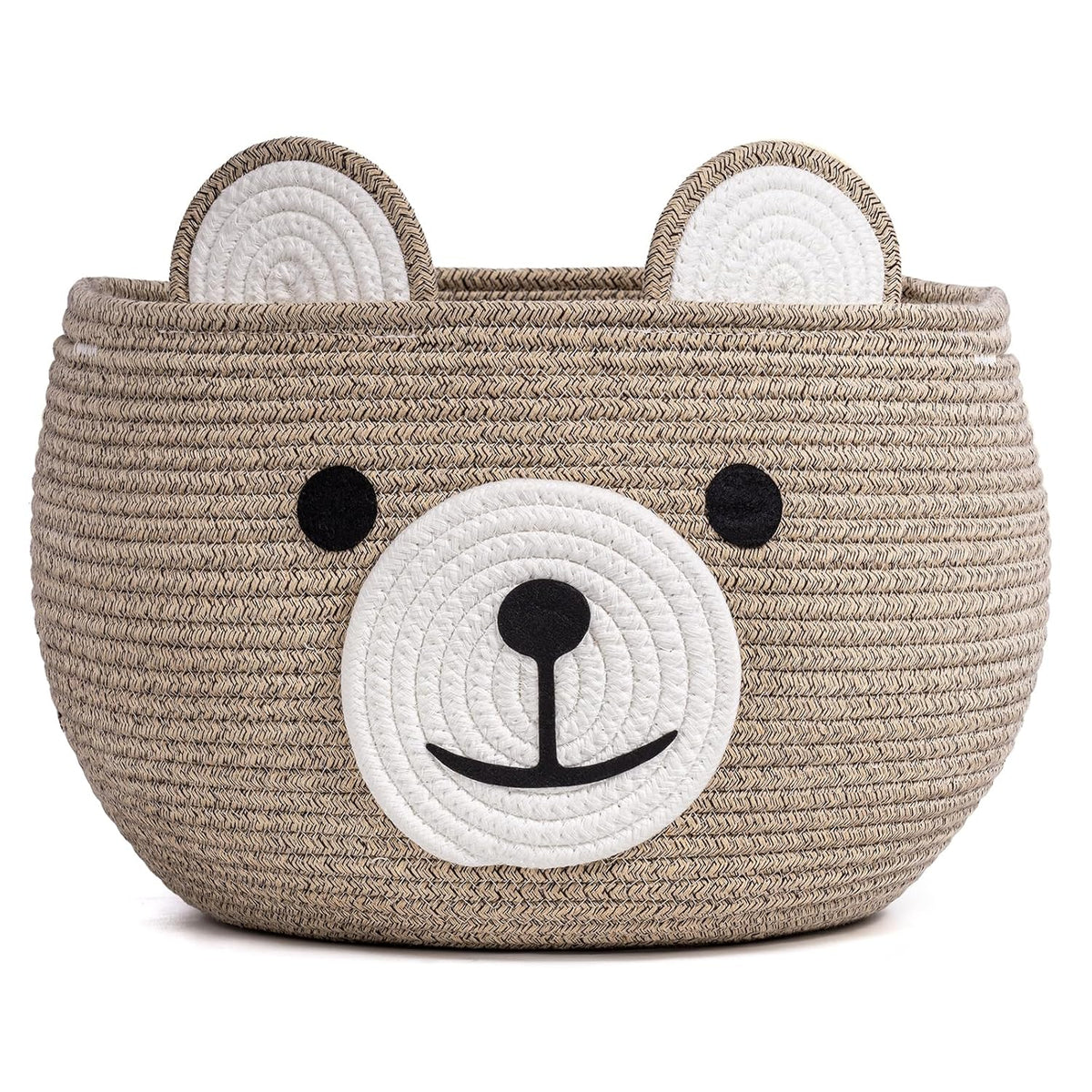Baby Basket for Gifts Empty, Cute Bear Design, Light Brown
