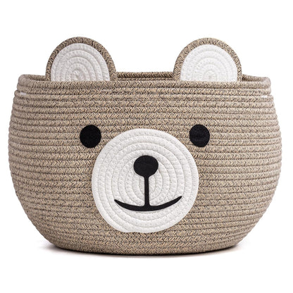 Baby Basket for Gifts Empty, Cute Bear Design, Light Brown