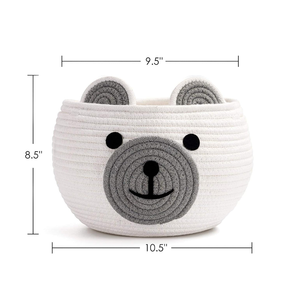 Baby Basket for Gifts Empty, Cute Bear Design, Light Brown