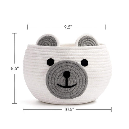 Baby Basket for Gifts Empty, Cute Bear Design, Light Brown