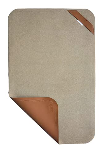 Vegan Leather Baby Changing Mat - Waterproof Wipeable Portable Diaper Pad - Foldable for Travel (14 x 22 in) - Brown