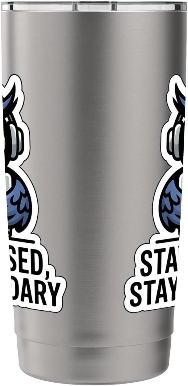 STAY FOCUSED, STAY LEGENDARY Digital Nomad Remote Work Owl Stainless Steel Insulated Tumbler
