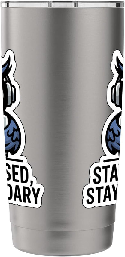 STAY FOCUSED, STAY LEGENDARY Digital Nomad Remote Work Owl Stainless Steel Insulated Tumbler