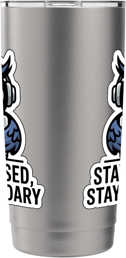 STAY FOCUSED, STAY LEGENDARY Digital Nomad Remote Work Owl Stainless Steel Insulated Tumbler