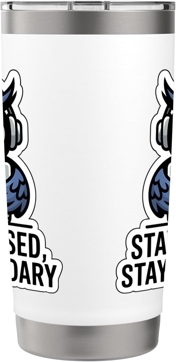 STAY FOCUSED, STAY LEGENDARY Digital Nomad Remote Work Owl Stainless Steel Insulated Tumbler