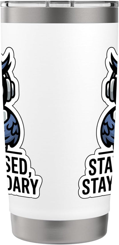 STAY FOCUSED, STAY LEGENDARY Digital Nomad Remote Work Owl Stainless Steel Insulated Tumbler