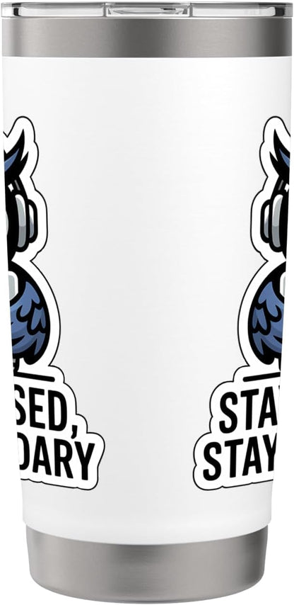 STAY FOCUSED, STAY LEGENDARY Digital Nomad Remote Work Owl Stainless Steel Insulated Tumbler