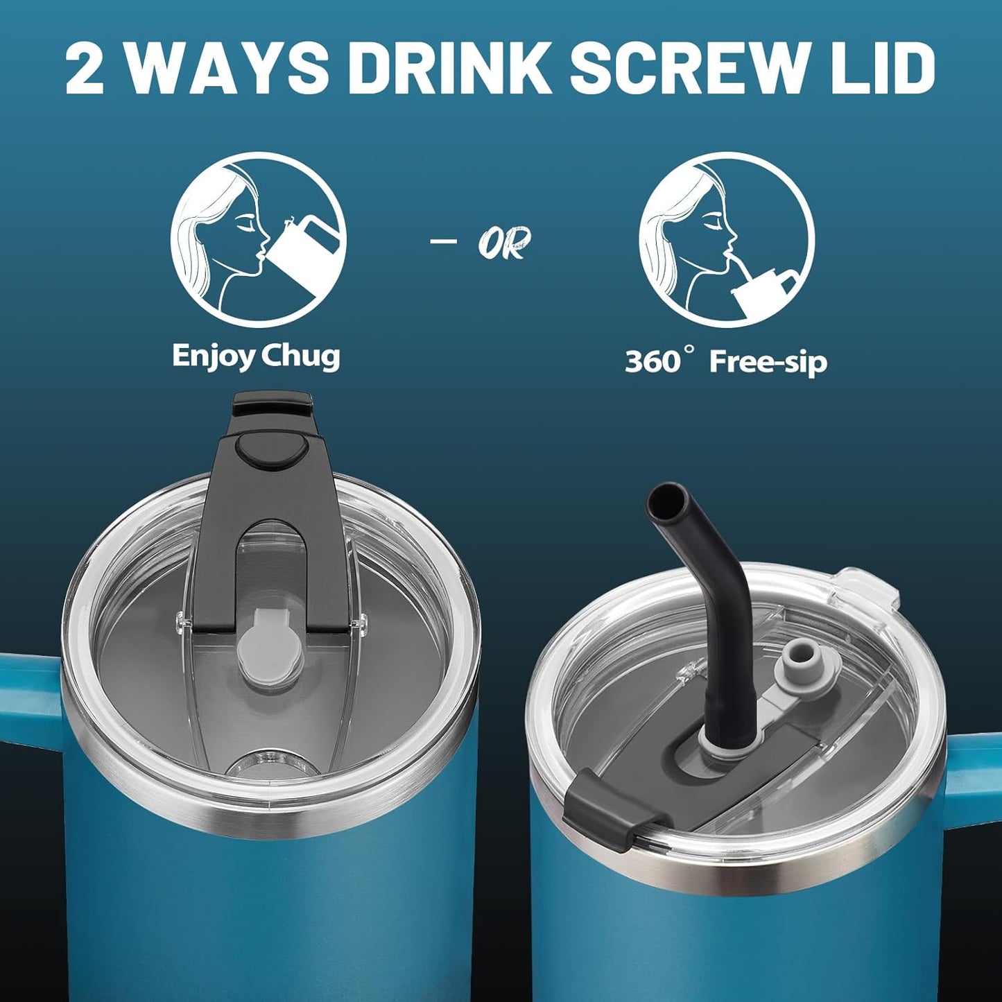 40 oz Stainless Steel Vacuum Insulated Tumbler with Lid and Straw for Water, Iced Tea or Coffee, Spill Proof Water Bottle with Handle, Leak Resistant Travel Mug Car Cupholder Friendly
