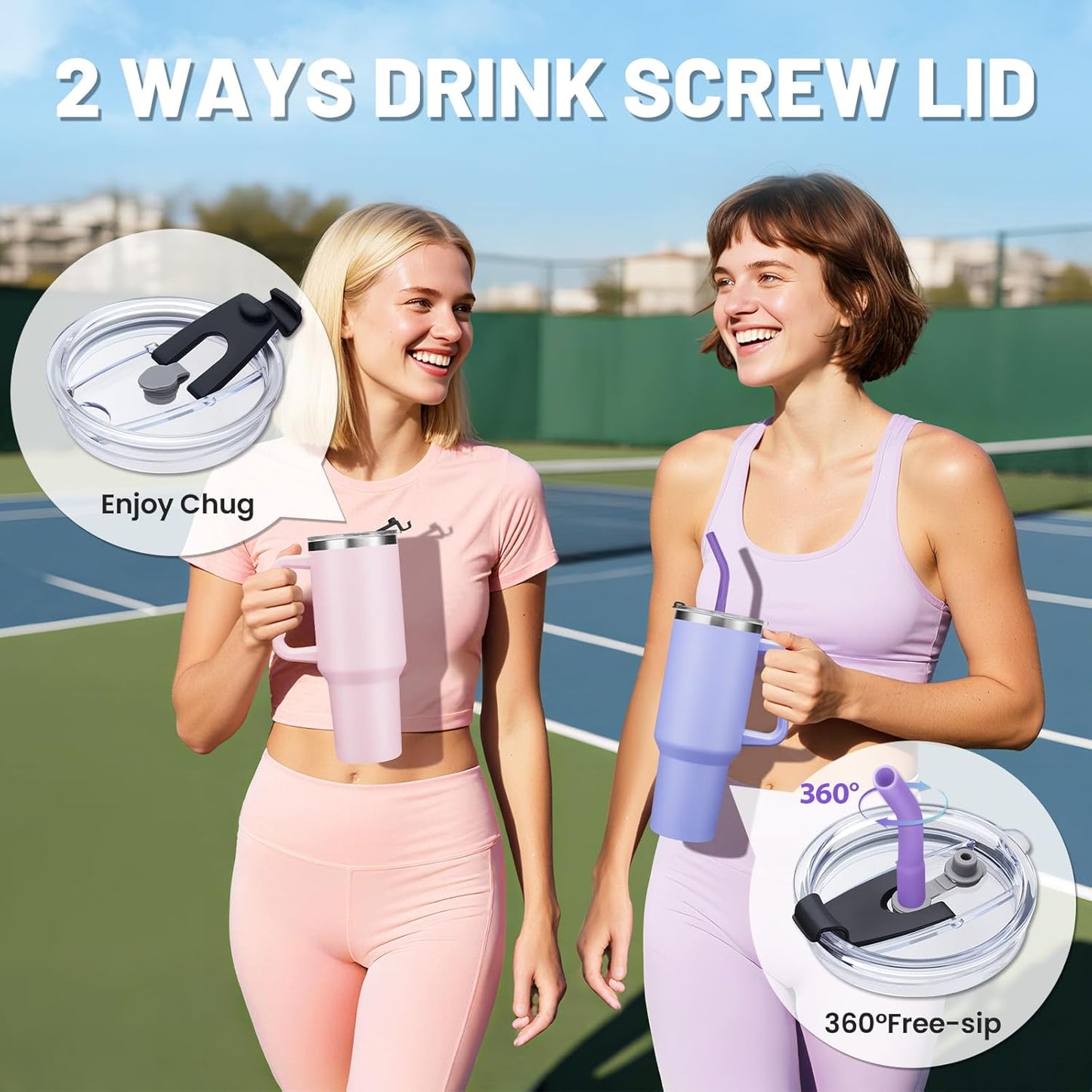 40 oz Stainless Steel Vacuum Insulated Tumbler with Lid and Straw for Water, Iced Tea or Coffee, Spill Proof Water Bottle with Handle, Leak Resistant Travel Mug Car Cupholder Friendly
