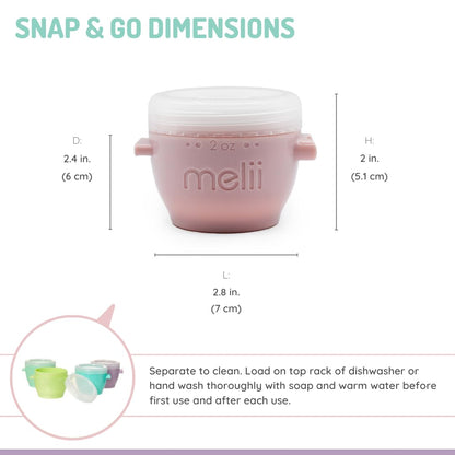 Snap & Go Baby Food Storage Containers | 8 Pack 4 oz, Stackable Freezer Containers with Airtight Lids, BPA-Free, Microwave Safe, Reusable Snack Cups for Meal Prep & On-the-Go