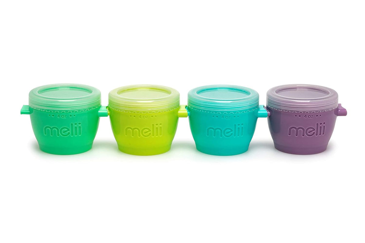 Snap & Go Baby Food Storage Containers | 8 Pack 4 oz, Stackable Freezer Containers with Airtight Lids, BPA-Free, Microwave Safe, Reusable Snack Cups for Meal Prep & On-the-Go