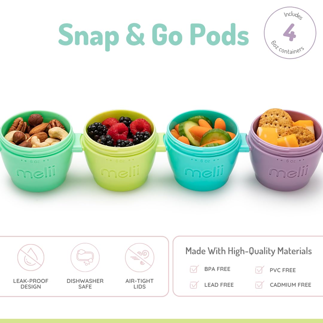 Snap & Go Baby Food Storage Containers | 8 Pack 4 oz, Stackable Freezer Containers with Airtight Lids, BPA-Free, Microwave Safe, Reusable Snack Cups for Meal Prep & On-the-Go
