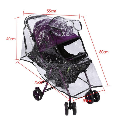 Baby Stroller Cover PVC Universal Baby Stroller Rain Cover Dust Wind Pram Accessory 21.7 x 29.5 x 15.7inch