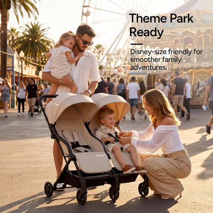 Lithe Double Stroller, Lightweight Side by Side, Infant & Toddler
