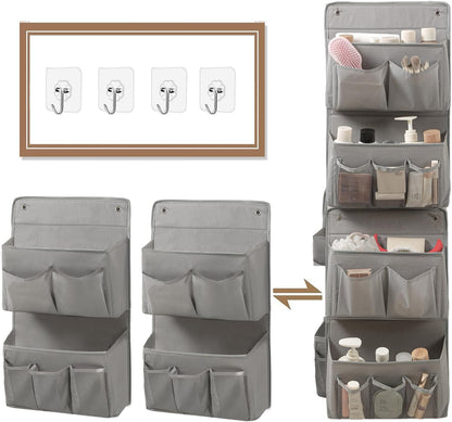 Wall Hanging Organizer – Over the Door Storage & Behind Door Organizer for Dormitory, Bathroom, Bedroom, Kitchen, Nursery, Space-Saving (Black)