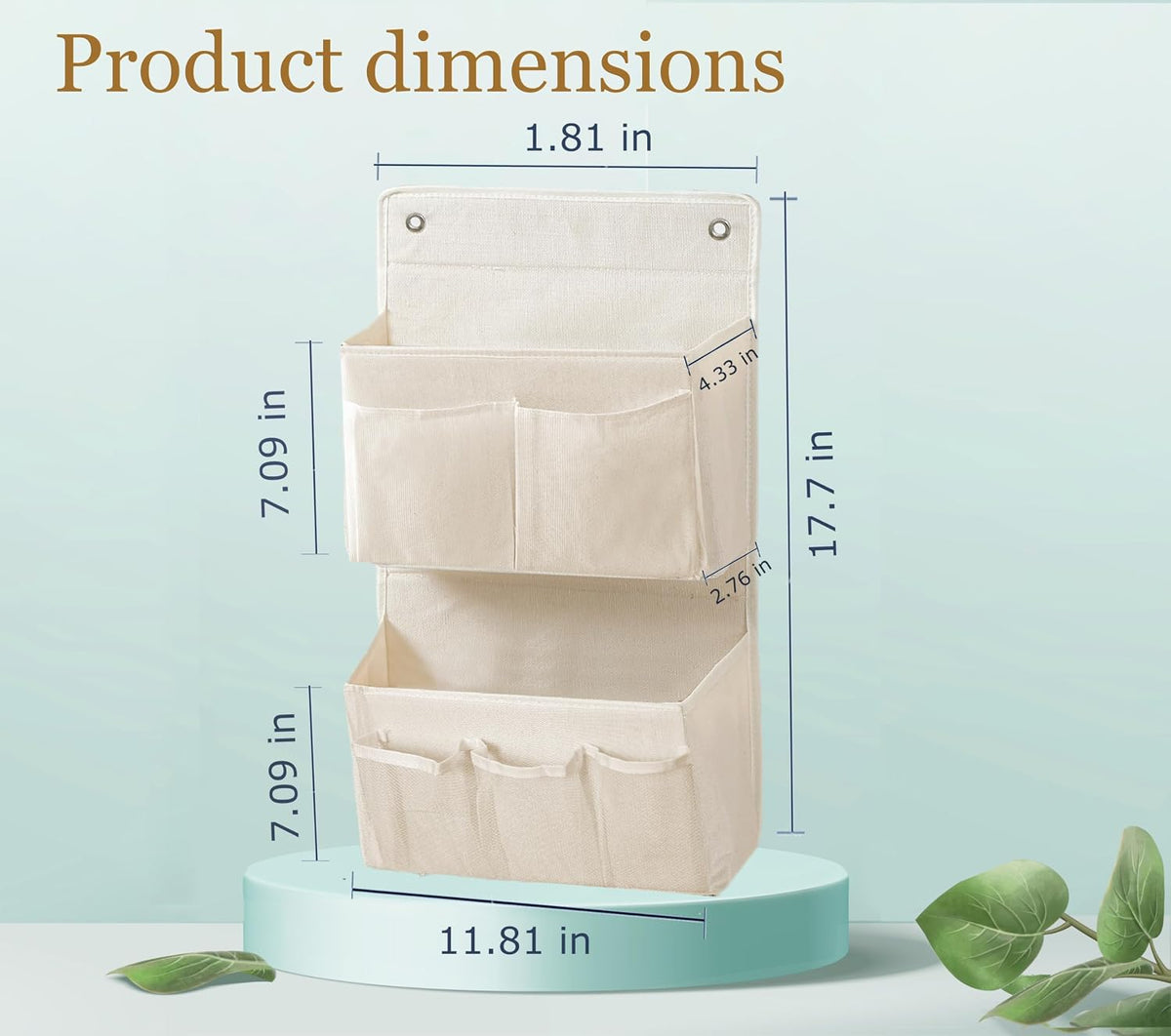 Wall Hanging Organizer – Over the Door Storage & Behind Door Organizer for Dormitory, Bathroom, Bedroom, Kitchen, Nursery, Space-Saving (Black)