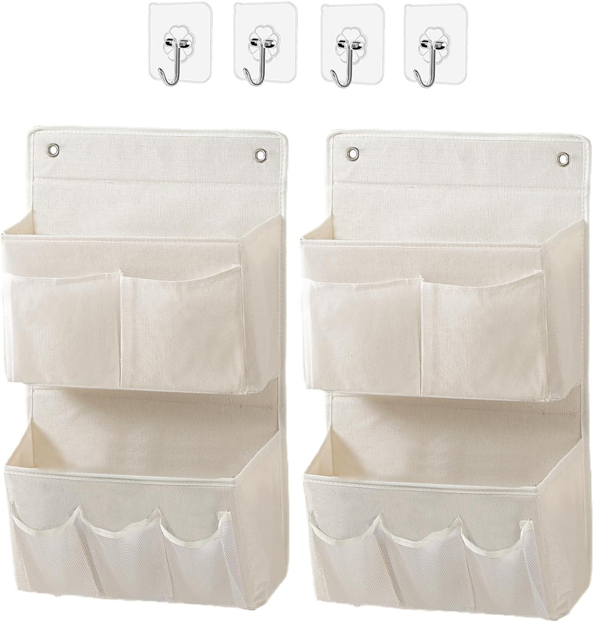 Wall Hanging Organizer – Over the Door Storage & Behind Door Organizer for Dormitory, Bathroom, Bedroom, Kitchen, Nursery, Space-Saving (Black)