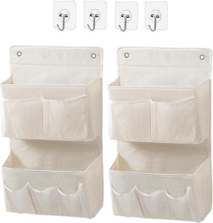Wall Hanging Organizer – Over the Door Storage & Behind Door Organizer for Dormitory, Bathroom, Bedroom, Kitchen, Nursery, Space-Saving (Black)