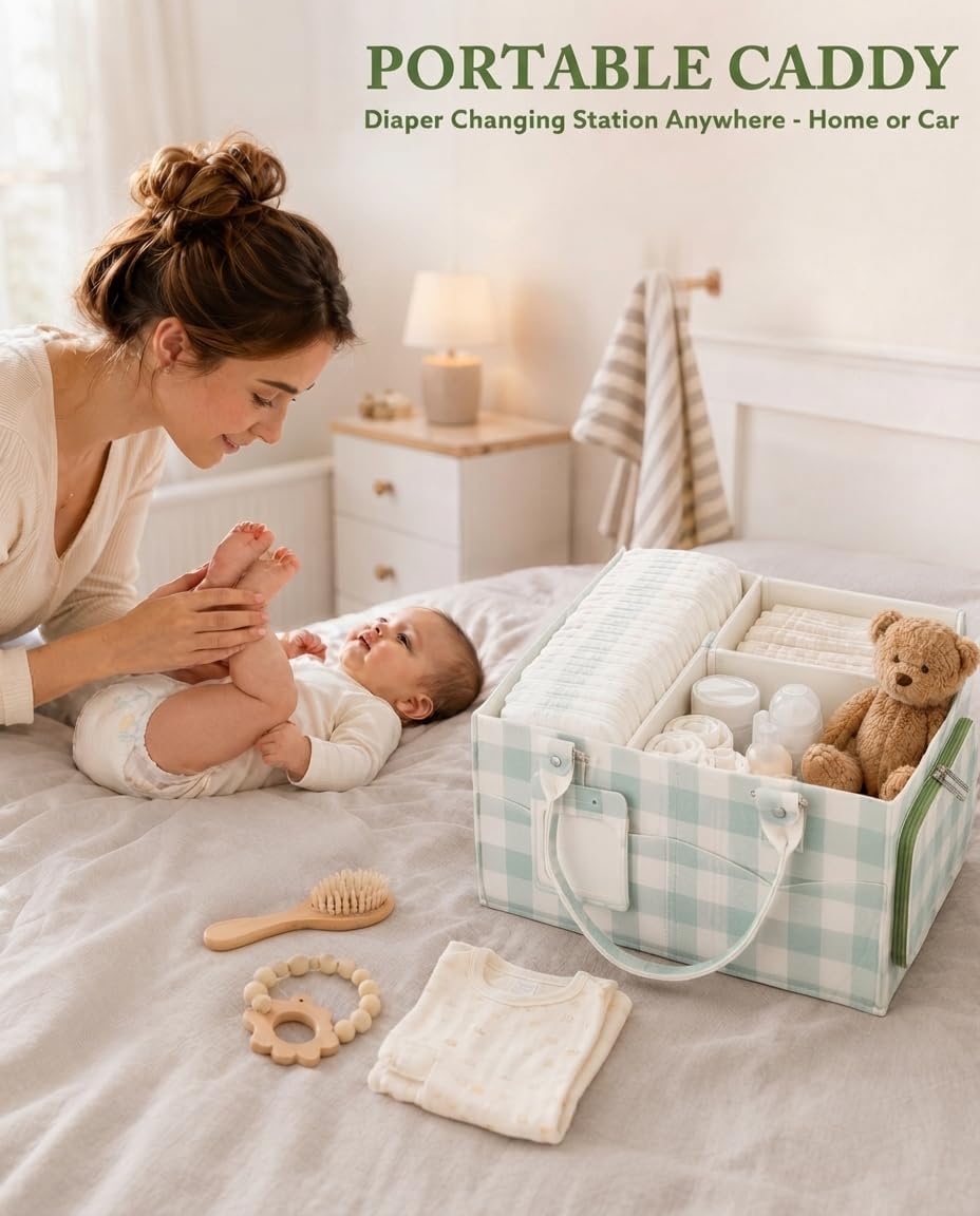 Baby Diaper Caddy Organizer for Diapers and Newborn Essentials