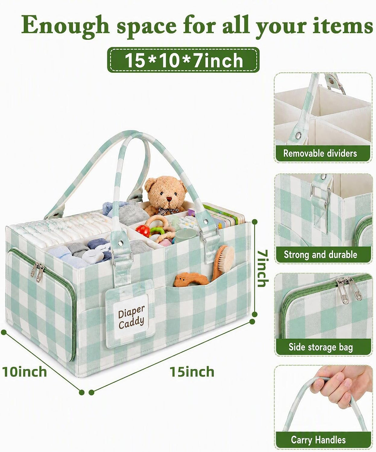 Baby Diaper Caddy Organizer for Diapers and Newborn Essentials